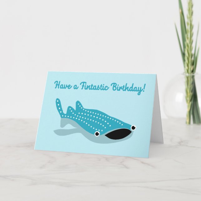 Whale Shark Have a Fintastic Birthday Card (Front)