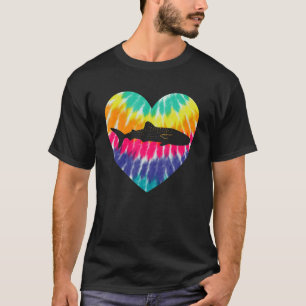 Whale Shark Heart With Tie Dye Print For Shark   T-Shirt