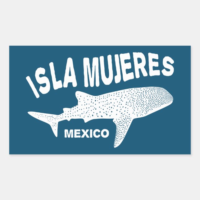 Whale Shark Scuba Diving | Isla Mujeres Rectangular Sticker (Front)