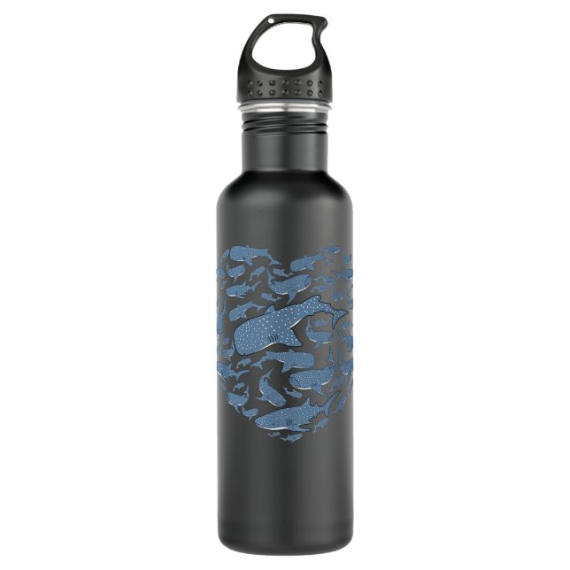Whale Shark  Scuba Diving Snorkelling Tee  710 Ml Water Bottle (Front)