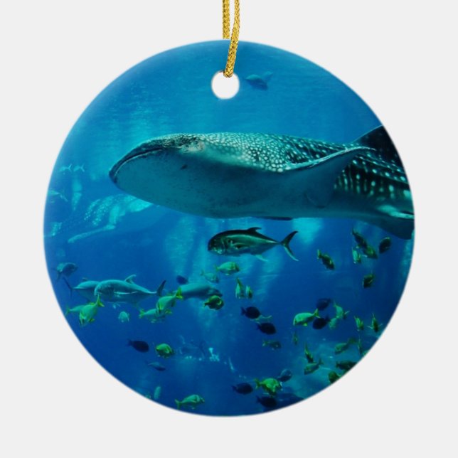 Whale Shark Underwater Oceanlife Ceramic Tree Decoration (Front)