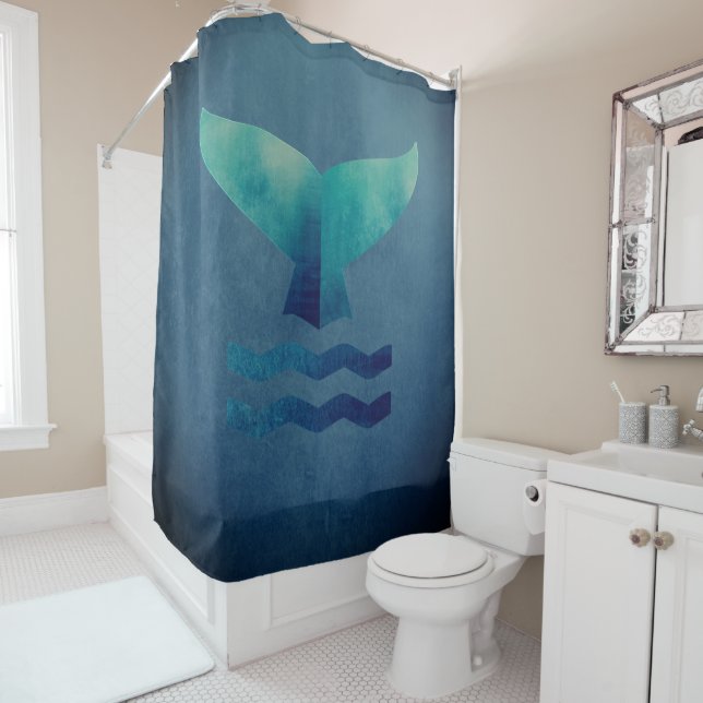 whale shower curtain (In Situ)