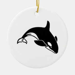 Whale Silhouette Ceramic Tree Decoration