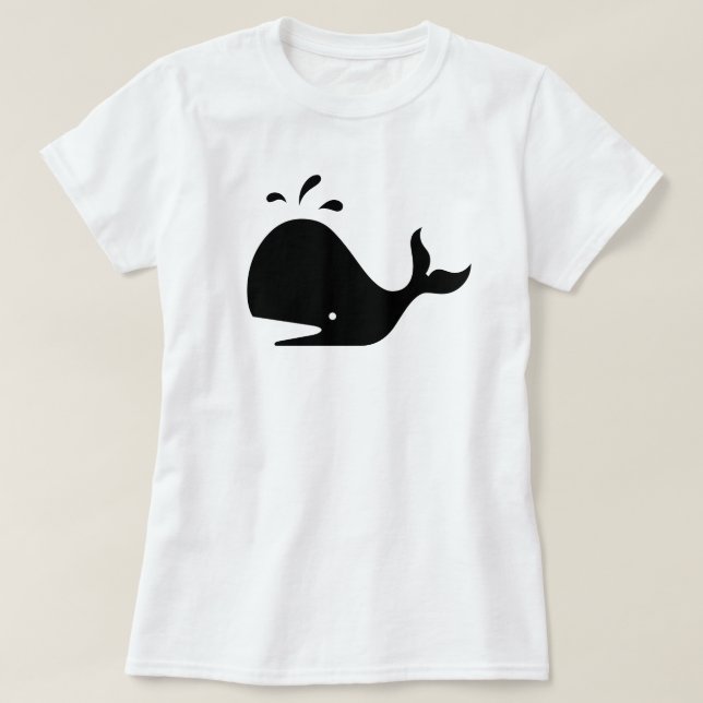 Whale Silhouette Minimalist Graphic T-Shirt (Design Front)