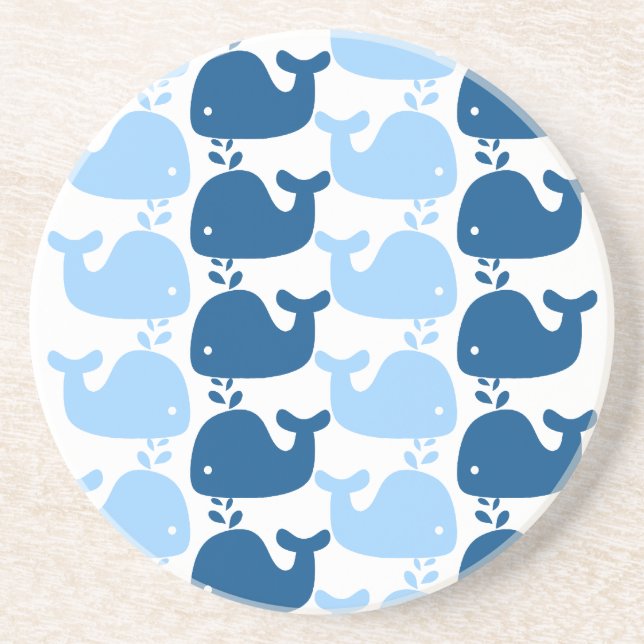Whale Silhouette Print Coaster (Front)