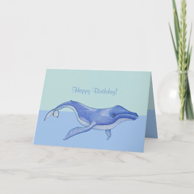 Whale solo Birthday Card (Front)