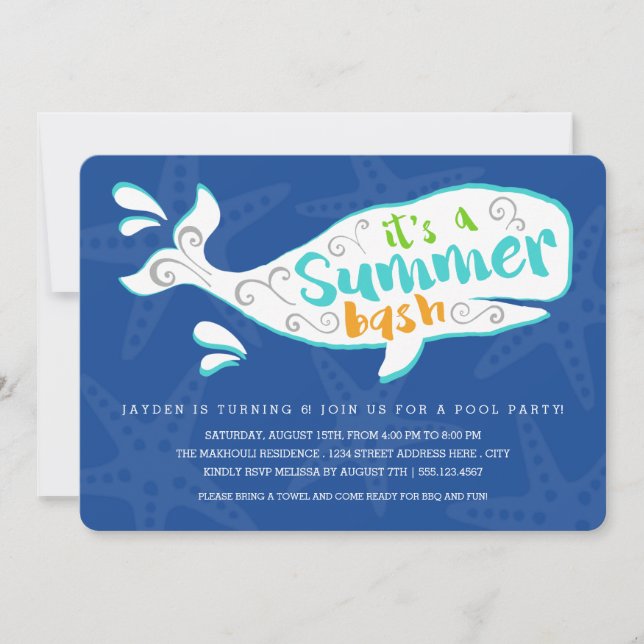 Whale Splash | Birthday Party Invitation (Front)