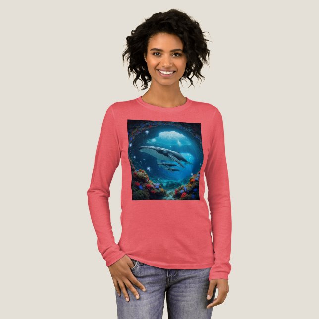 Whale T-shirt. Tri-Blend Shirt (Full Front)