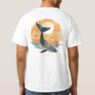 Whale Tail at Sunset – Vintage Ocean Graphic T-Shirt