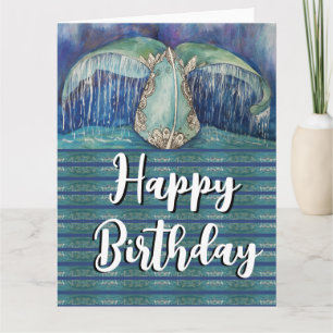 whale tail birthday card