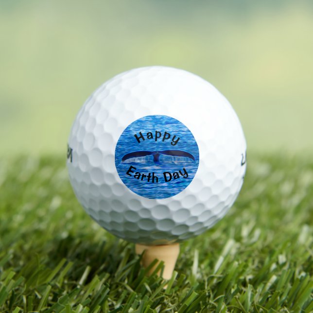 Whale Tail Deep Blue Ocean Earth Day Golf Balls (Insitu Tee)