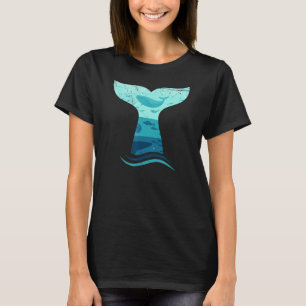 Whale Tail in Waves Orca Killer Whale Ocean Design T-Shirt