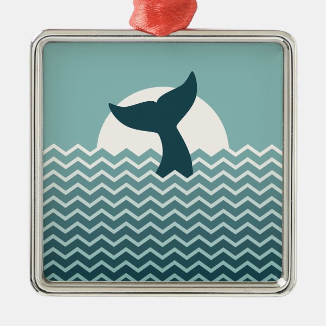 Whale Tail Metal Tree Decoration (Front)