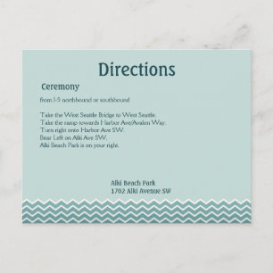 Whale Tail Wedding Directions Postcard