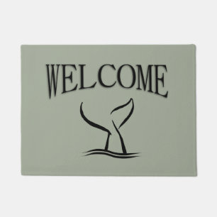 Whale Tale Sea Green Welcome Doormat