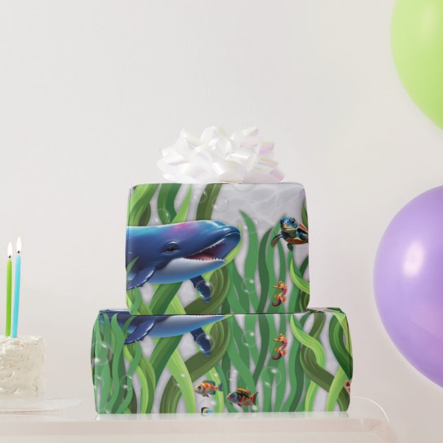 Whale Tank Wrapping Paper Rolls  (Party Gifts)