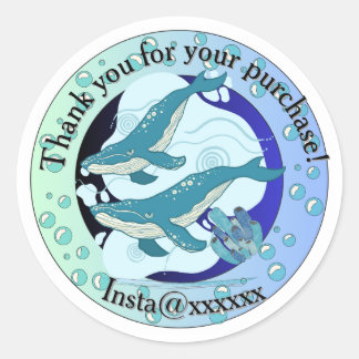 Whale themed | Thank you sticker |
