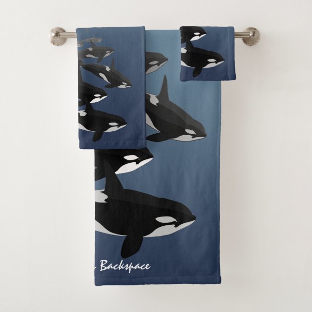 Whale Towel Sets Personalised Killer Whale Towels (Insitu)