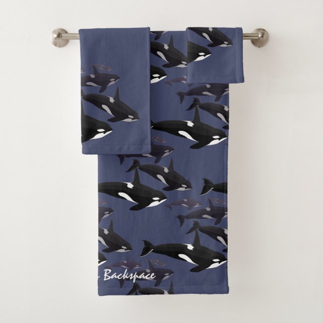 Whale Towel Sets Personalised Killer Whale Towels (Insitu)