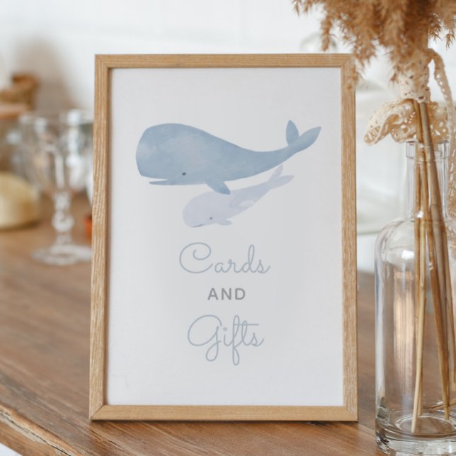 Whale Under the Sea Baby Shower Cards and Gifts Poster (Creator Uploaded)