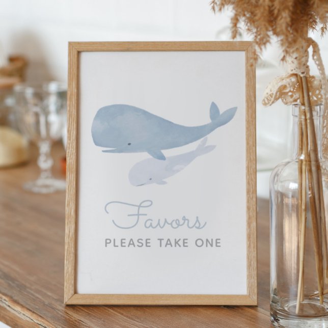 Whale Under the Sea Baby Shower Favours Sign (Creator Uploaded)