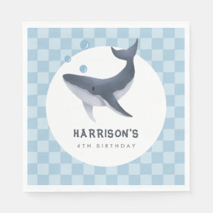 Whale Under The Sea Ocean Thank You Favor Napkin