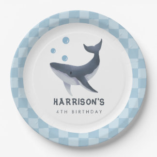Whale Under The Sea Ocean Thank You Favor Paper Plate