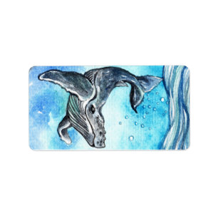 Whale Underwater Label