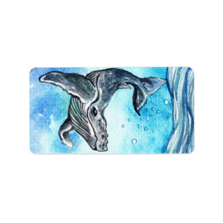 Whale Underwater Label