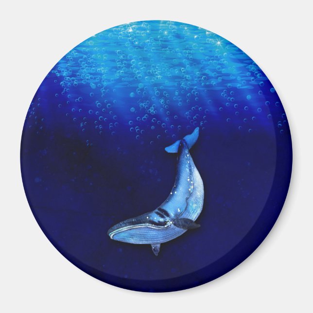 Whale Vertical Motion Scene To Down In Ocean Depth Magnet (Front)