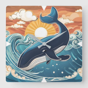 Whale Wall Clock