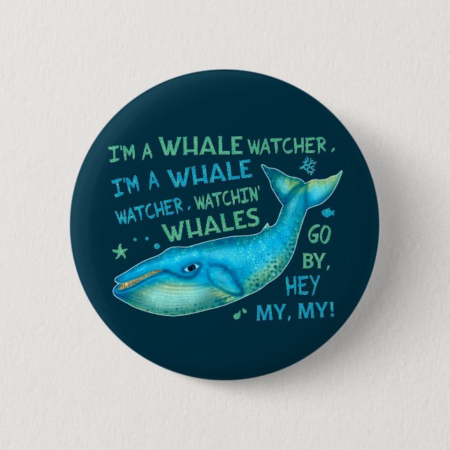 Whale Watching Family Vacation Cruise Trip Funny 6 Cm Round Badge (Front)