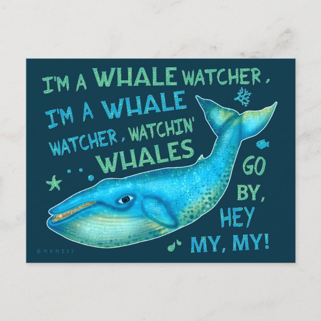 Whale Watching Family Vacation Cruise Trip Funny Postcard (Front)