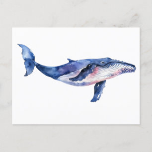 Whale Watercolor Postcard