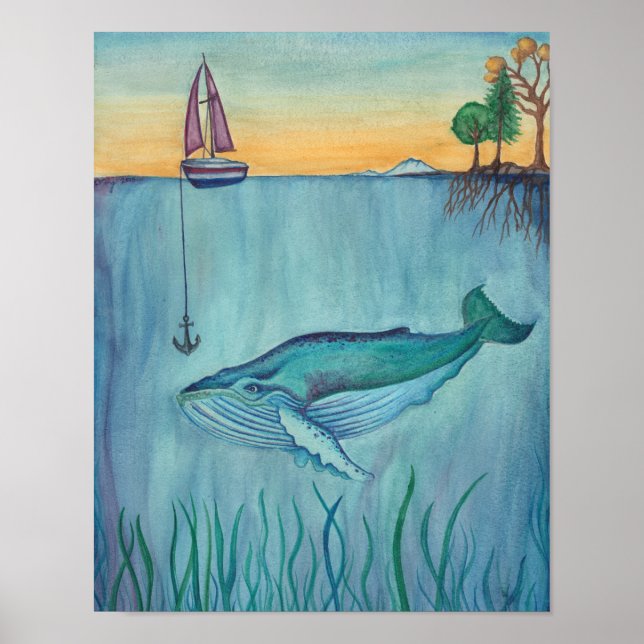 Whale Watercolor Poster (Front)