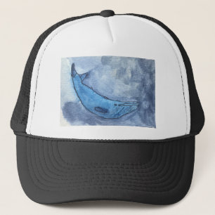 Whale watercolour trucker hat