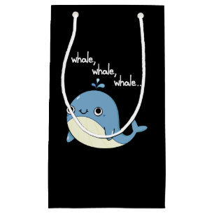 Whale, whale, whale Cute Sea Animal Pun Dark BG Small Gift Bag