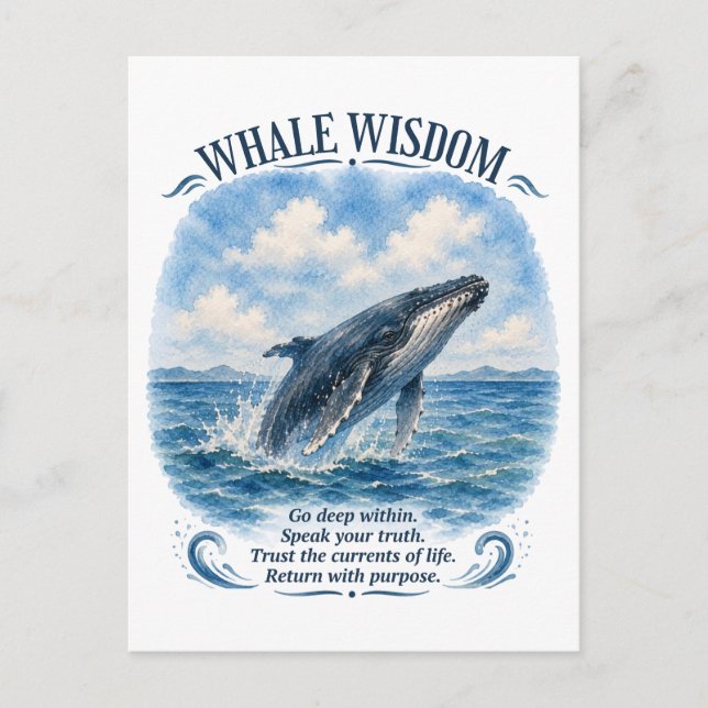 Whale Wisdom: Trust the Currents Postcard (Front)