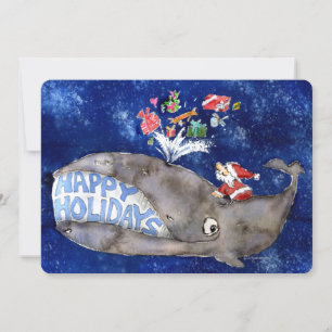 Whale Wishes Cartoon Holiday Card
