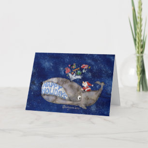 Whale Wishes Christmas Happy Holidays Card