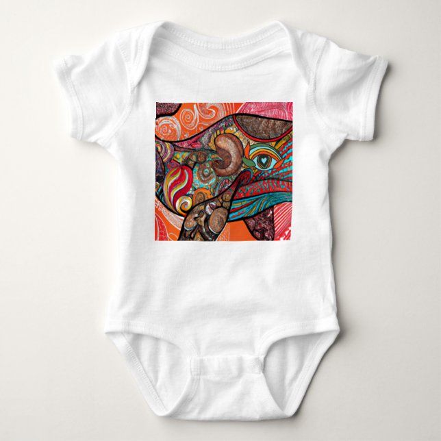 Whale Wow Baby Bodysuit (Front)
