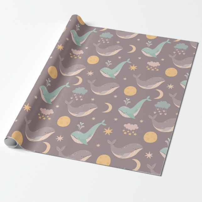 Whale Wrapping Paper (Unrolled)