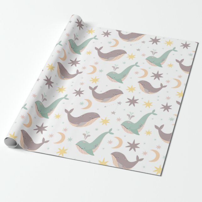 Whale Wrapping Paper (Unrolled)