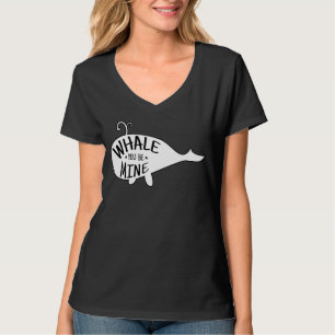 Whale You Be Mine Cute Orca Blue Whale Silhouette T-Shirt