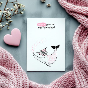 Whale you be my Valentine Classroom  Holiday Card