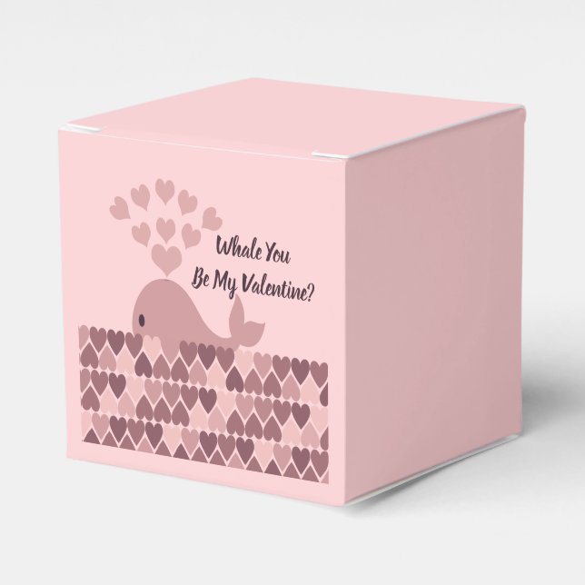 Whale You Be My Valentine Favour Box (Front Side)
