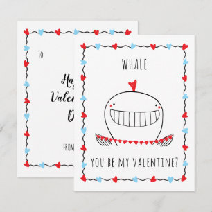 Whale You be My Valentine Funny Valentine's Day Card