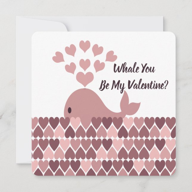 Whale You Be My Valentine Holiday Card (Front)