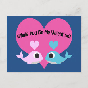 Whale You Be My Valentine? Holiday Postcard