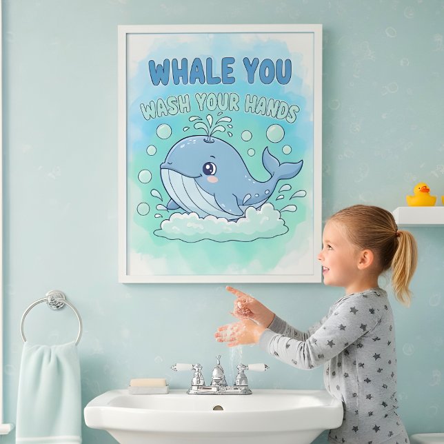 Whale You Wash Your Hands Kids Bathroom Wall Art (Creator Uploaded)